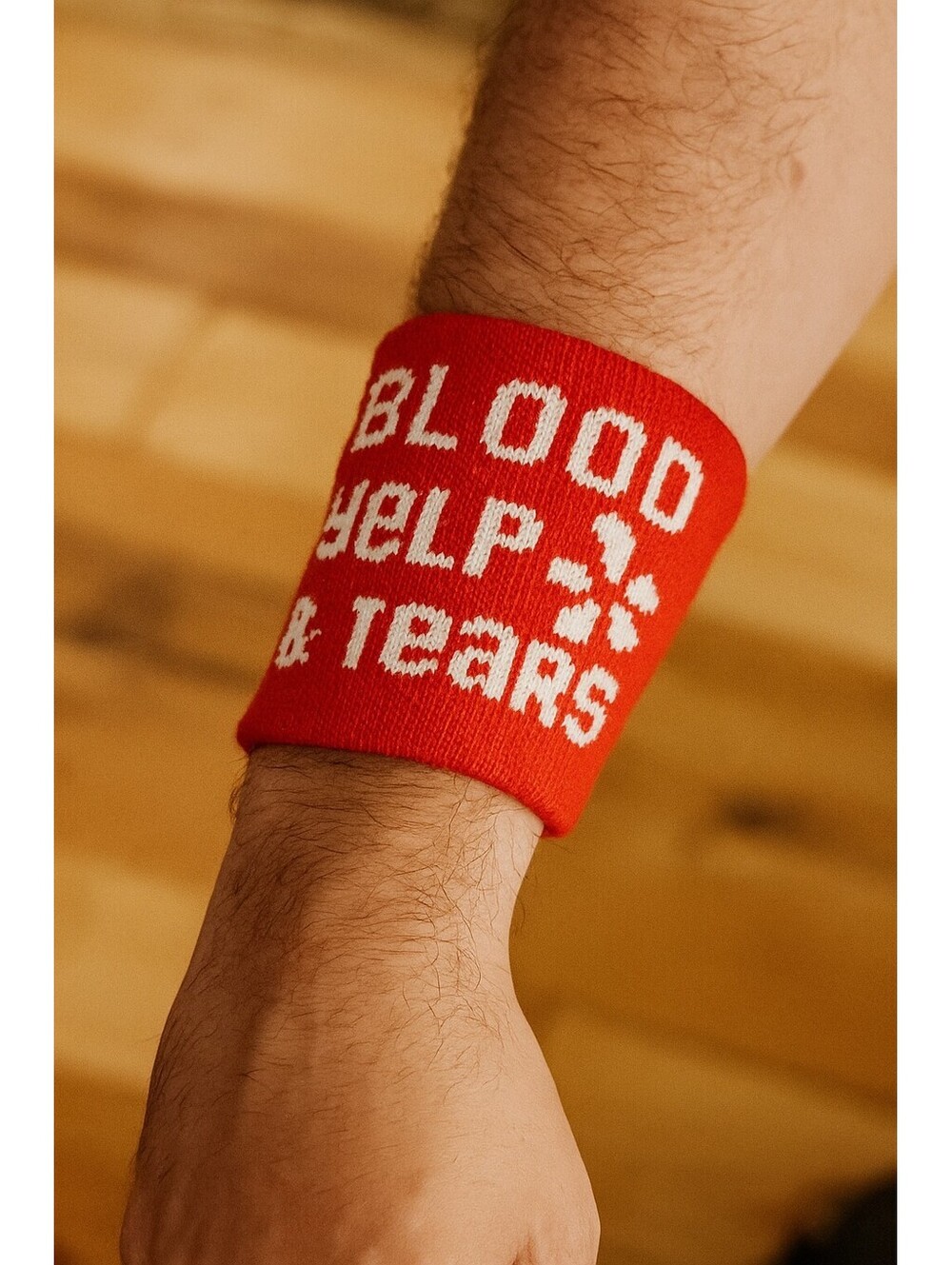 Lot of 10 Yelp Blood Sweat and Tears Red White Promotional Sweatbands New